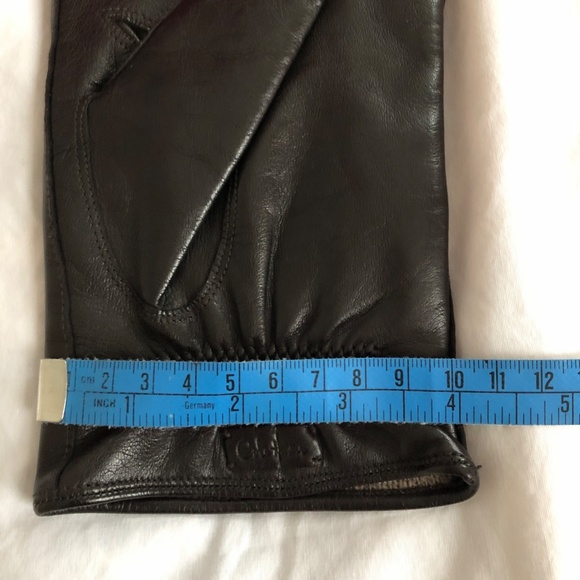 Men's Dark Brown Leather Gloves - Picture 12 of 16